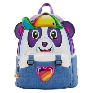 NWT Loungefly Lisa Frank Panda Painter Rainbow Straps Backpack Purse Cosplay